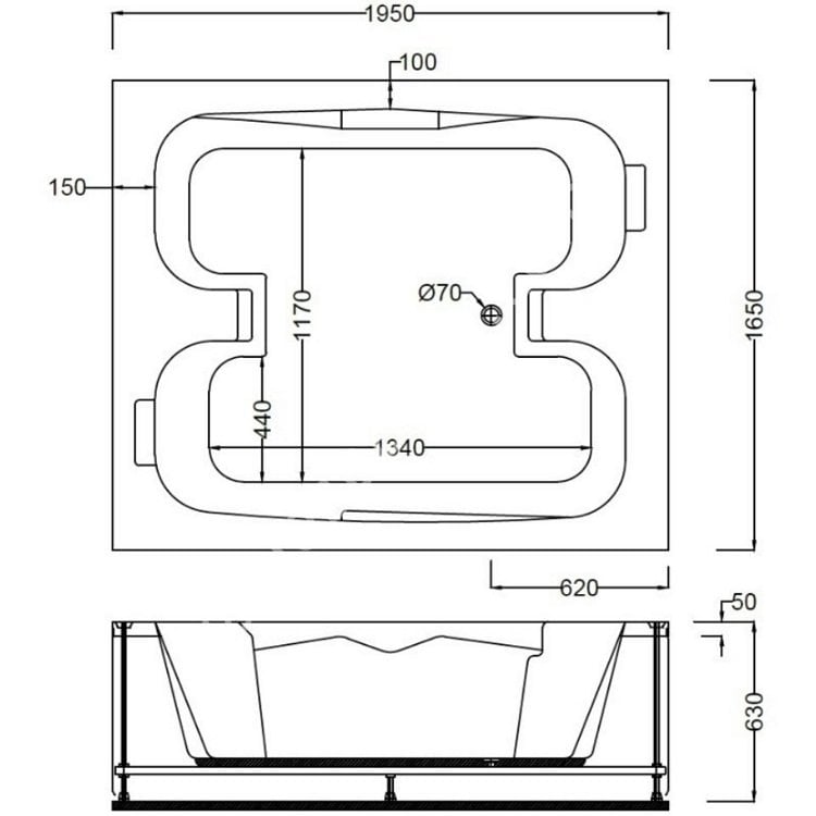 195 X 165 ÇİFT KİŞİLİK JAKUZİ