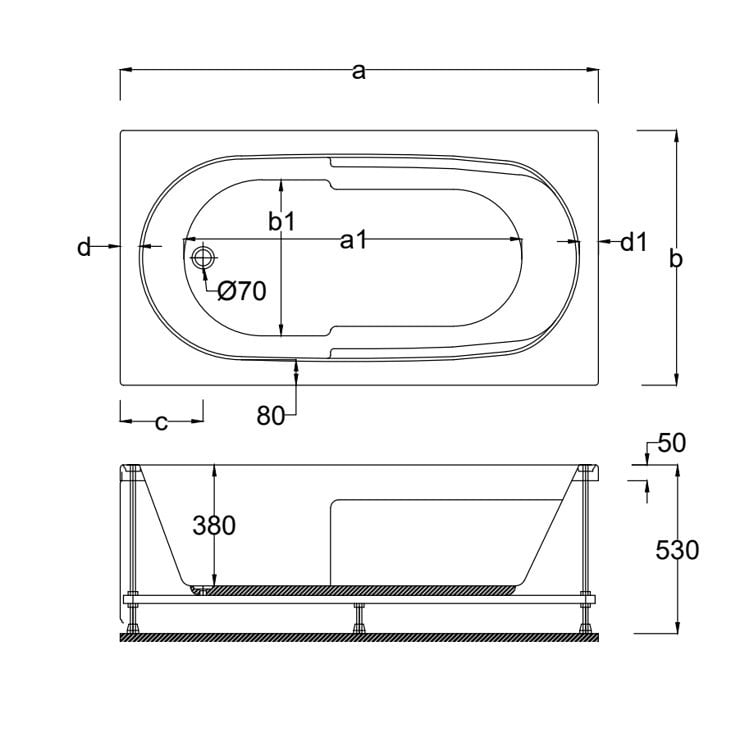 150 X 80 JAKUZİ DİKDÖRTGEN TROY