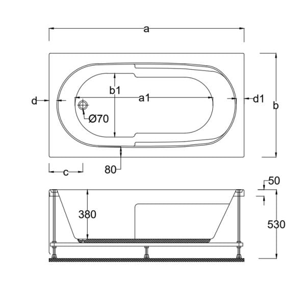 150 X 80 JAKUZİ DİKDÖRTGEN TROY