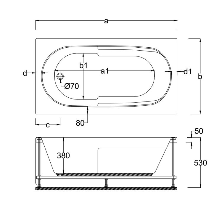 165 X 80 JAKUZİ DİKDÖRTGEN TROY