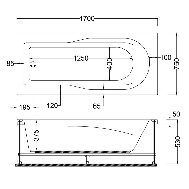 170 X 75 JAKUZİ DİKDÖRTGEN KUERO
