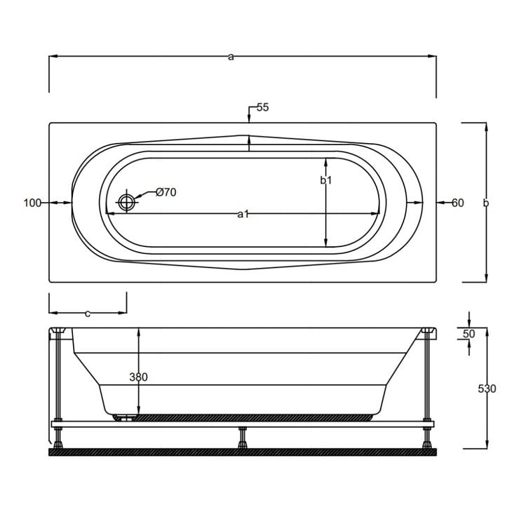 150 X 70 JAKUZİ DİKDÖRTGEN LASOS