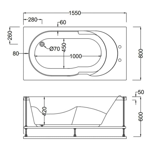 155 X 80 DÜZ KÜVET LÜX CARTHAGE
