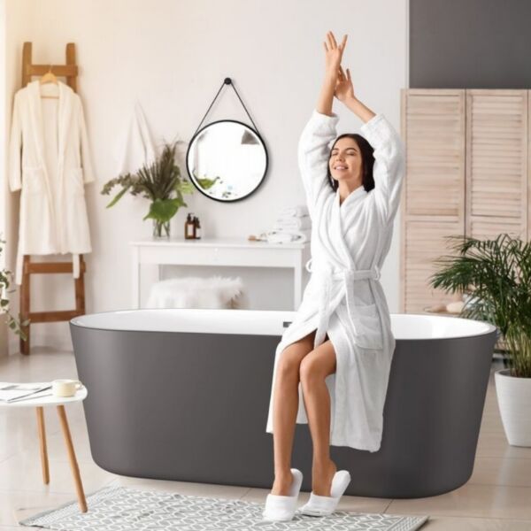 176 x 80 BAĞIMSIZ KÜVET ANTRASİT BEYAZ