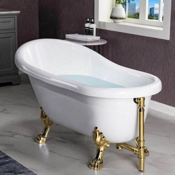 172 x 80 AYAKLI KÜVET BEYAZ ALTIN