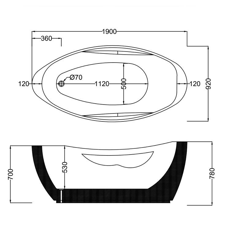 190 x 92 BAĞIMSIZ JAKUZİ KAHVE