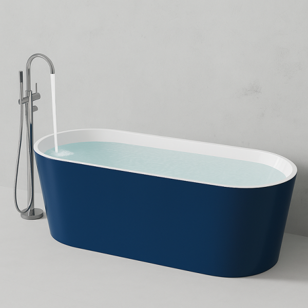 176 x 80 BAĞIMSIZ KÜVET SAFİR MAVİ BEYAZ