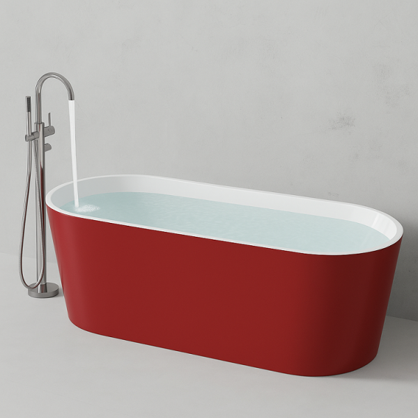 176 x 80 BAĞIMSIZ KÜVET KIRMIZI BEYAZ