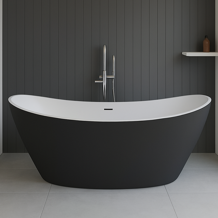 174 x 86 BAĞIMSIZ KÜVET SİYAH BEYAZ