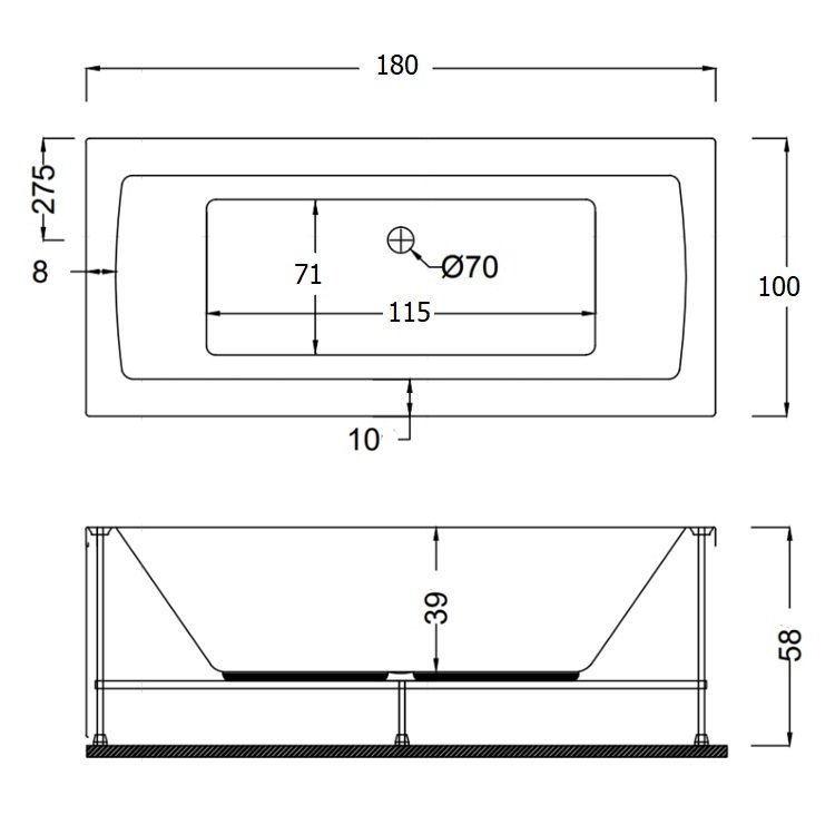 180 X 100 JAKUZİ DİKDÖRTGEN ZEUGMA