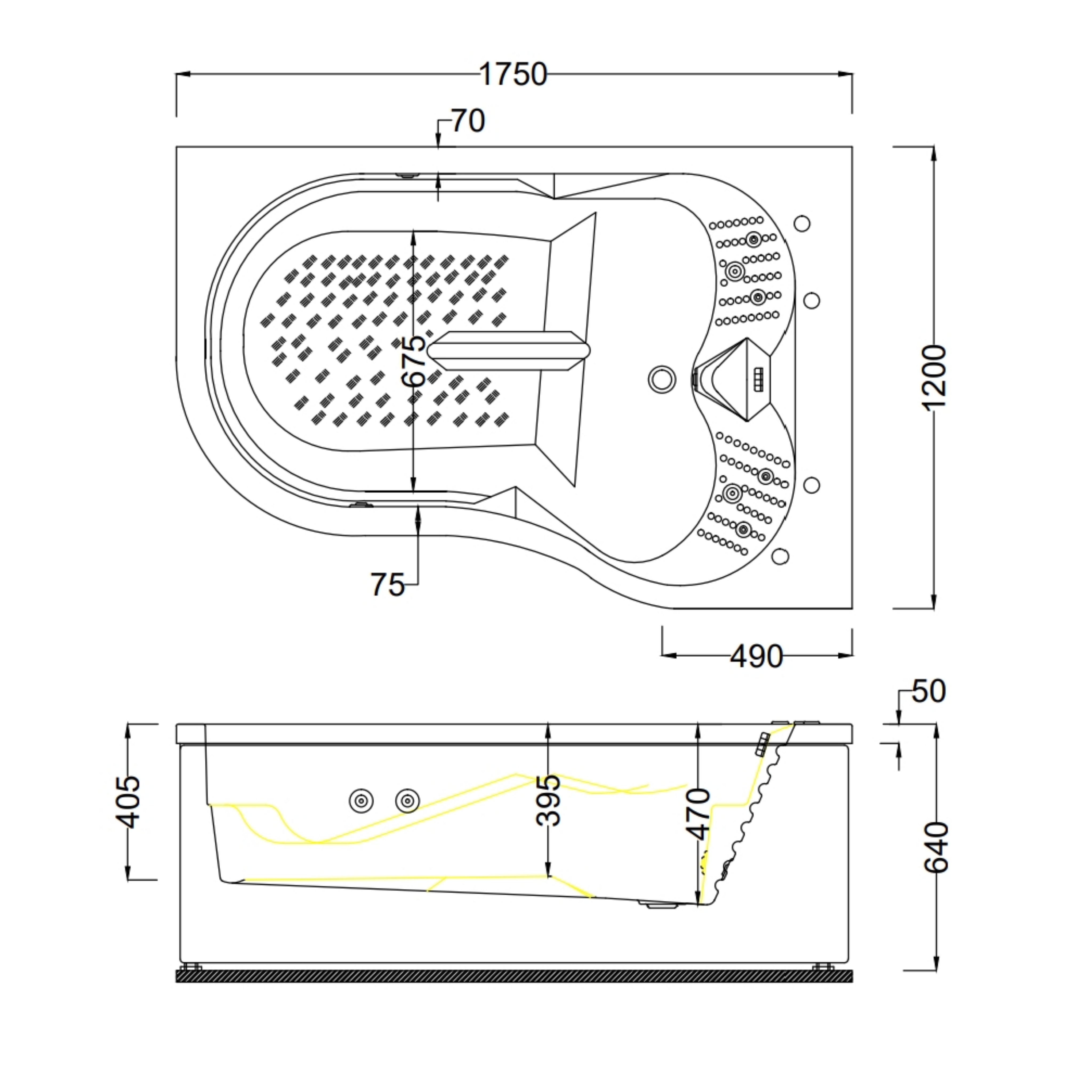 175 X 120 ÇİFT KİŞİLİK JAKUZİ KIRMIZI SAĞ