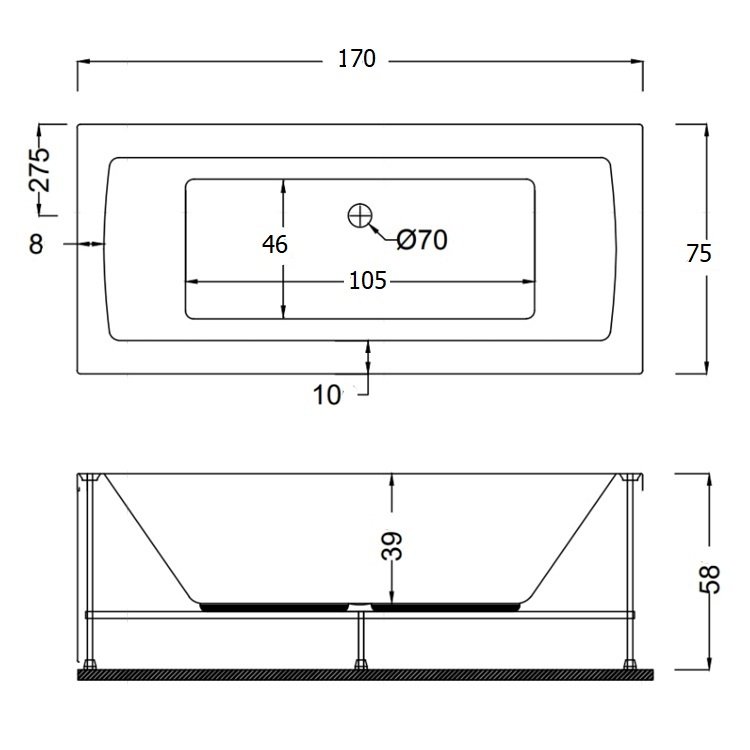 170 X 75 JAKUZİ DİKDÖRTGEN ZEUGMA