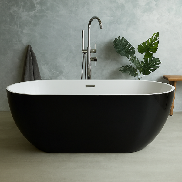 164 x 77 BAĞIMSIZ KÜVET SİYAH BEYAZ