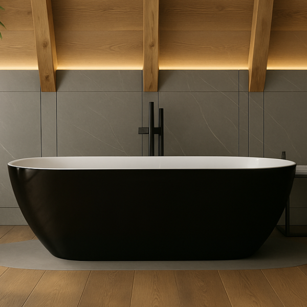 180 x 77 BAĞIMSIZ KÜVET SİYAH BEYAZ