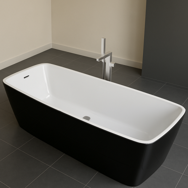 185 x 86 BAĞIMSIZ KÜVET SİYAH BEYAZ