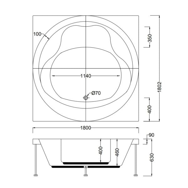 180 X 180 KARE JAKUZİ