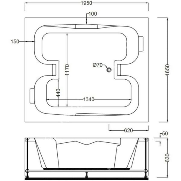 195 X 165 ÇİFT KİŞİLİK JAKUZİ