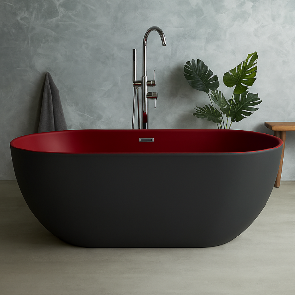 164 x 77 BAĞIMSIZ KÜVET ANTRASİT KIRMIZI