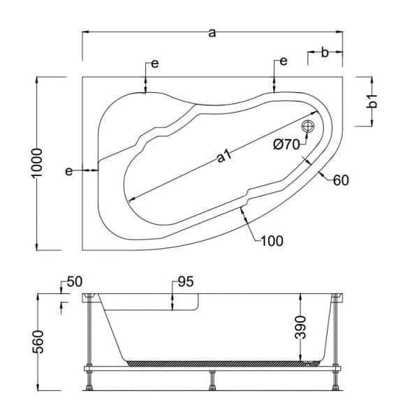 160 X 100 JAKUZİ OVAL SAĞ SANTHOS