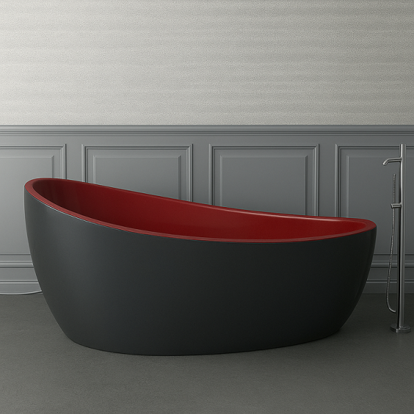 172 x 96 BAĞIMSIZ KÜVET ANTRASİT KIRMIZI