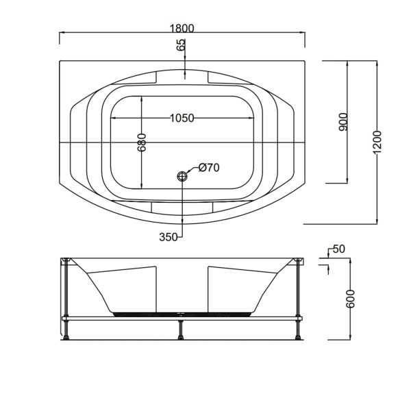 180 X 90 X 120 ÇİFT KİŞİLİK JAKUZİ