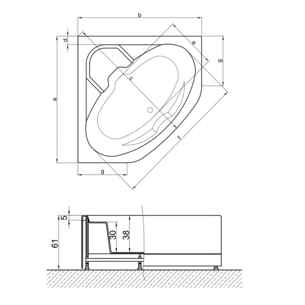 140x140 Jakuzi Oval Köşe Tek Kişilik Lidya