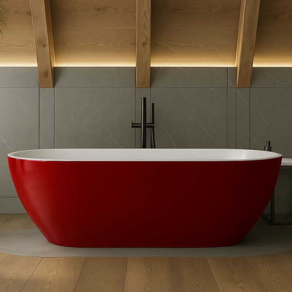 180 x 77 BAĞIMSIZ KÜVET KIRMIZI BEYAZ