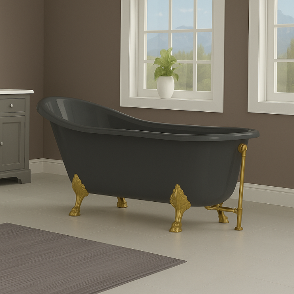 172 x 80 AYAKLI KÜVET GRİ ALTIN