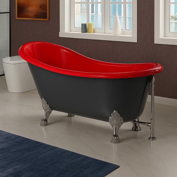 172 x 80 AYAKLI KÜVET ANTRASİT KIRMIZI