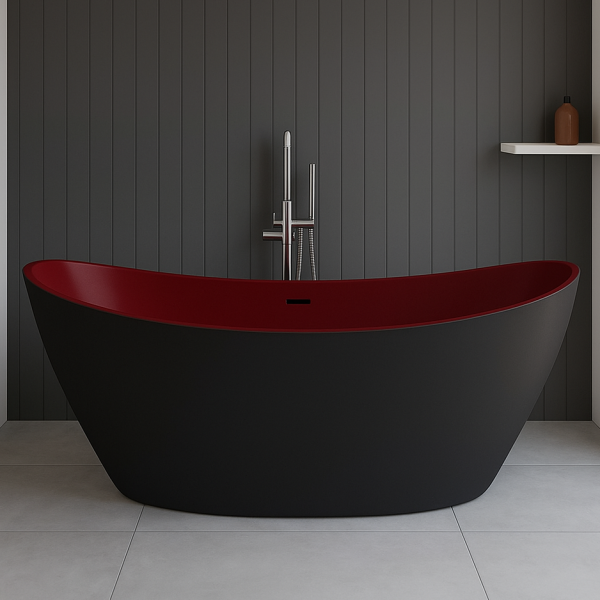 174 x 86 BAĞIMSIZ KÜVET SİYAH KIRMIZI