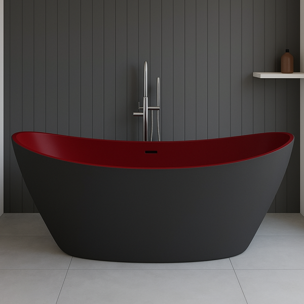 174 x 86 BAĞIMSIZ KÜVET ANTRASİT KIRMIZI