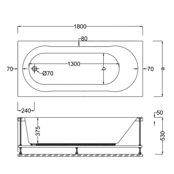 180x80 Jakuzi Dikdörtgen Tek Kişilik Labranda