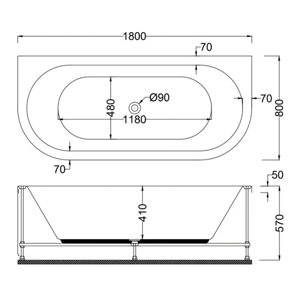 180 X 80 OVAL KÜVET LÜX