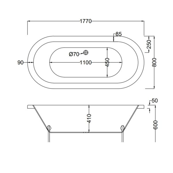177 x 80 AYAKLI KÜVET YEŞİL BEYAZ