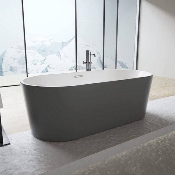 176 x 80 BAĞIMSIZ KÜVET ANTRASİT BEYAZ