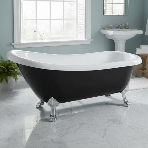 170 x 70 AYAKLI KÜVET SİYAH BEYAZ