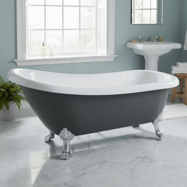 170 x 70 AYAKLI KÜVET GRİ BEYAZ