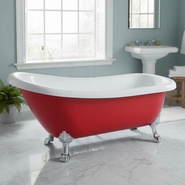 170 x 70 AYAKLI KÜVET KIRMIZI BEYAZ