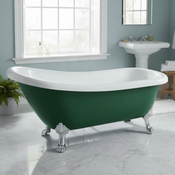 170 x 70 AYAKLI KÜVET YEŞİL BEYAZ