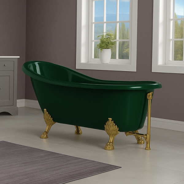 172 x 80 AYAKLI KÜVET YEŞİL ALTIN