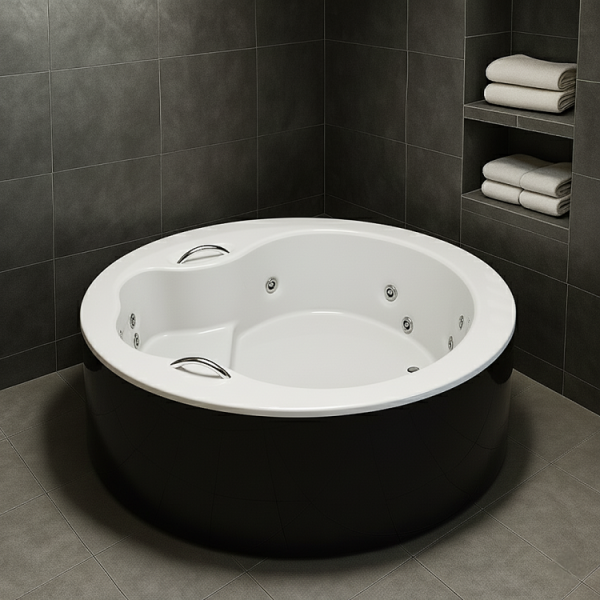 180 CM BAĞIMSIZ JAKUZİ BEYAZ SİYAH