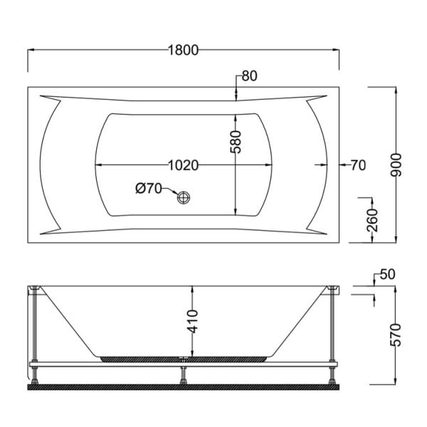 180x90 Jakuzi Dikdörtgen Tek Kişilik Senna