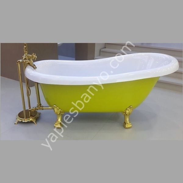 172 x 80 AYAKLI KÜVET FISTIK YEŞİL ALTIN