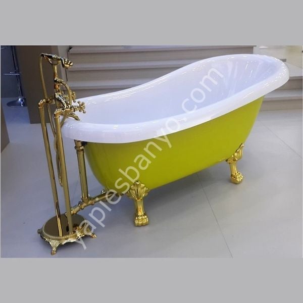 172 x 80 AYAKLI KÜVET FISTIK YEŞİL ALTIN