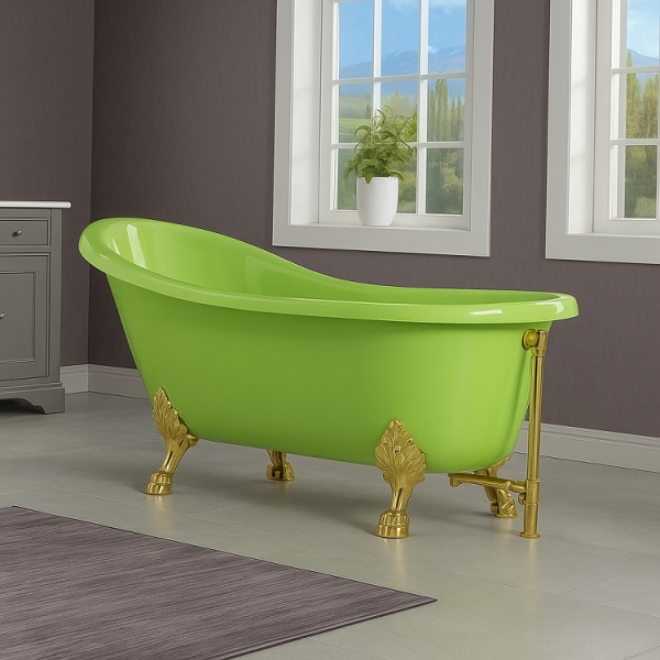 172 x 80 AYAKLI KÜVET FISTIK YEŞİL ALTIN