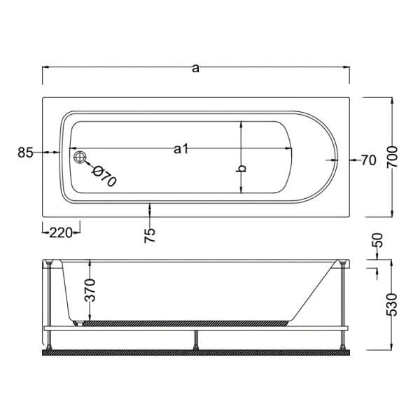 140 X 80 JAKUZİ DİKDÖRTGEN İLARGİ