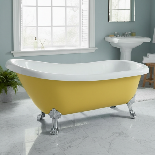 170 x 70 AYAKLI KÜVET SARI BEYAZ