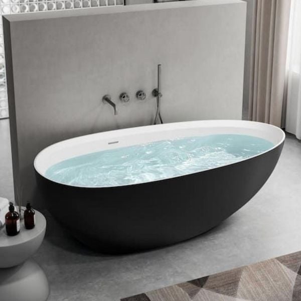 168 x 86 BAĞIMSIZ KÜVET SİYAH BEYAZ