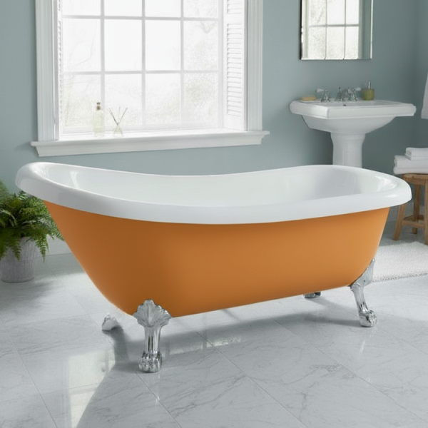 170 x 70 AYAKLI KÜVET TURUNCU BEYAZ