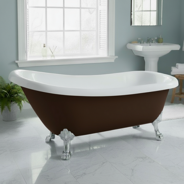 170 x 70 AYAKLI KÜVET KAHVE BEYAZ